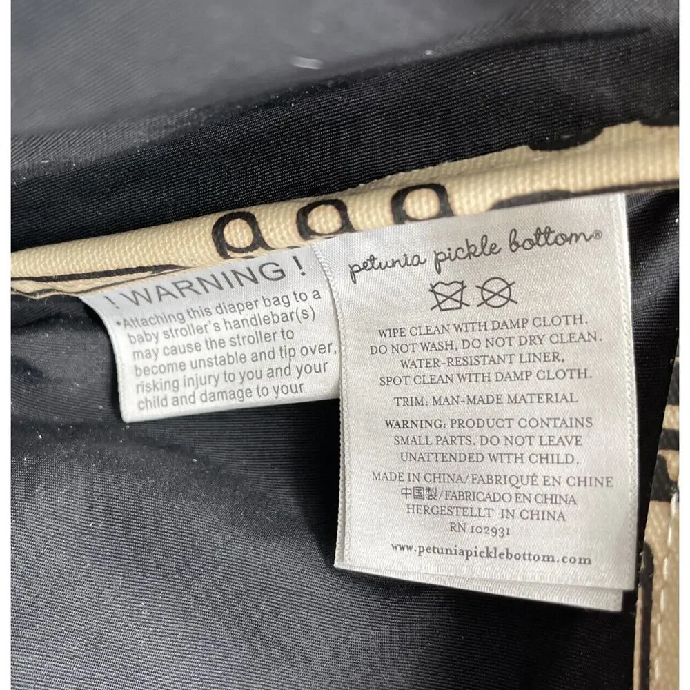Petunia Pickle Bottom Diaper Bag Downtown Tote‎ London Calling Full Zip